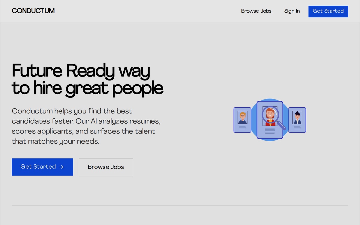 Conductum — AI-powered recruiting platform landing page