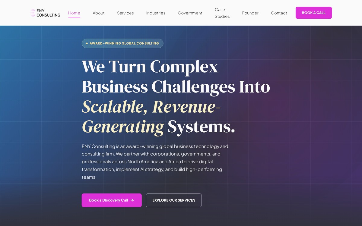 Eny Consulting — global business and technology consultancy site